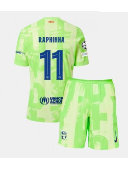 Barcelona Raphinha Belloli #11 Ausweichtrikot für Kinder 2024-25 Kurzarm (+ Kurze Hosen)